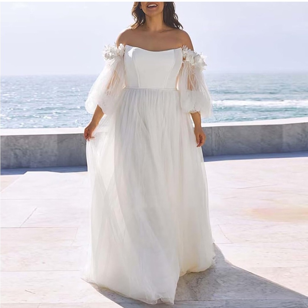 Elegant White Off-Shoulder White Dress